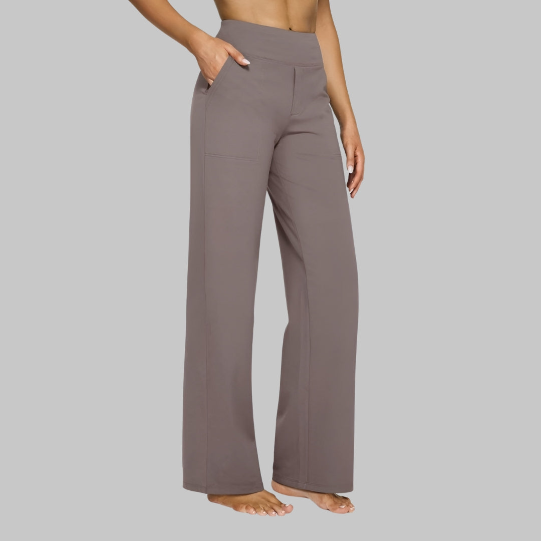 High-Waist Straight-Leg Performance Pants