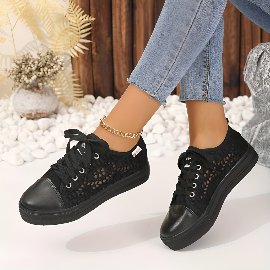 Women's Lace Sneakers Casual Fashion - Fashinoza
