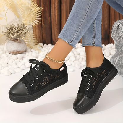 Women's Lace Sneakers Casual Fashion - Fashinoza