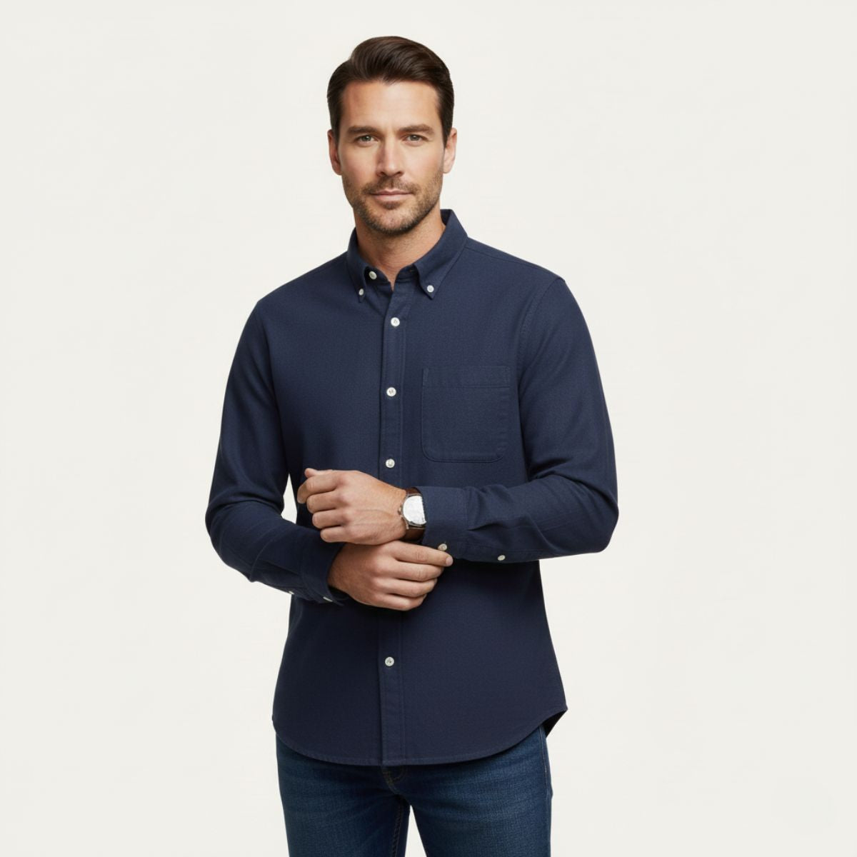 Men's Casual Denim Shirt Blue