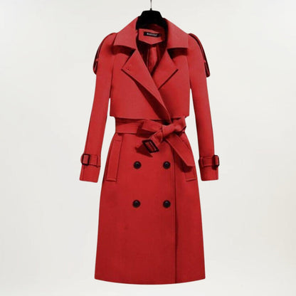 Women's Double Breasted Belted Trench Coat