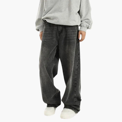Men's Straight Fit Wide Leg Jeans