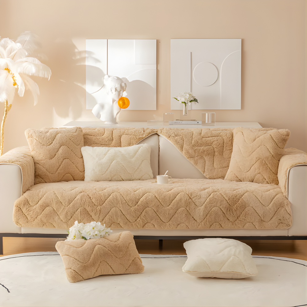 Faux Fur Sectional Sofa Slipcover