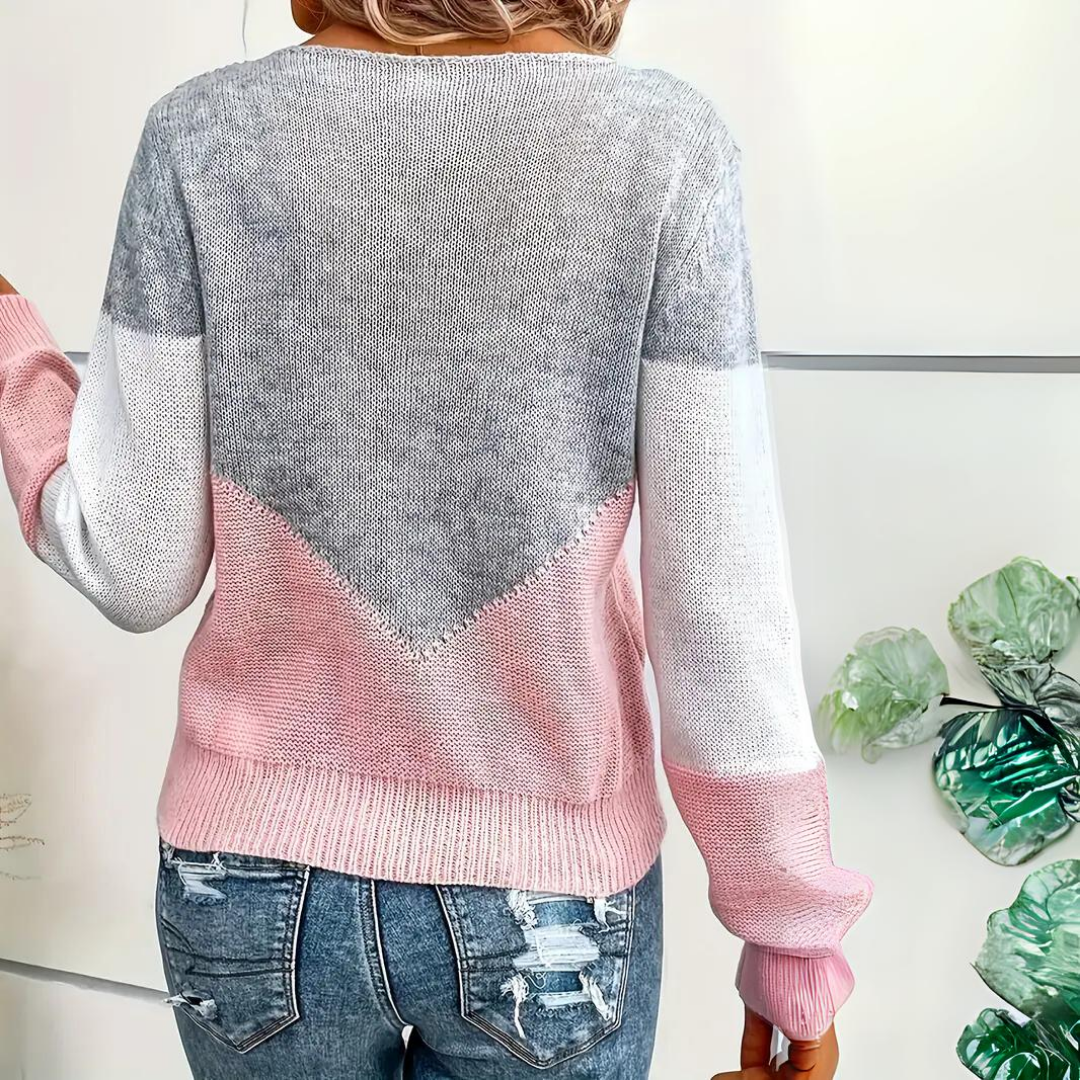 Maya | Women Winter Colorblock Knit Sweater