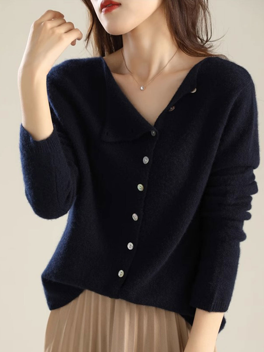Women's Asymmetric Cardigan Long Sleeves
