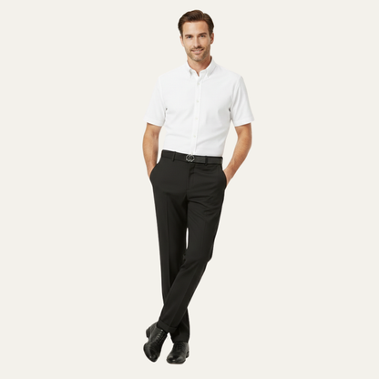 Men's Slim Fit Linen Dress Pants Pleated Beige