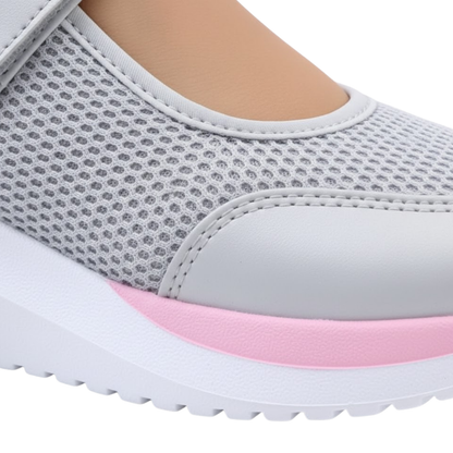 Women's Knitted Grid Casual Platform Sneakers