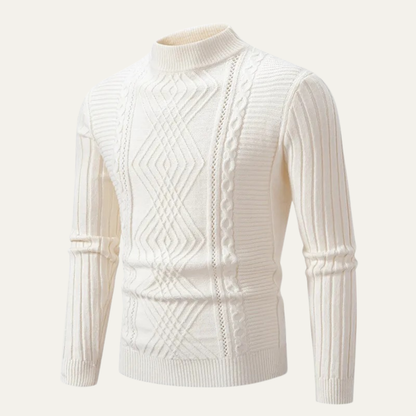 Men's Slim Fit Knitted Sweater Mock Neck