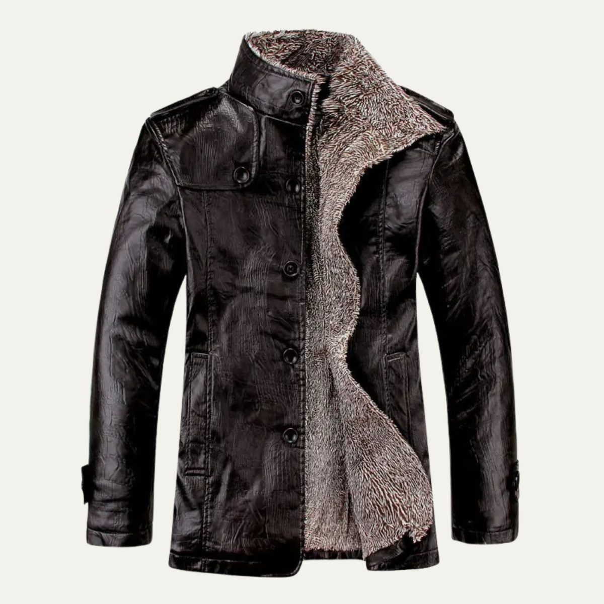 Men's Fleece Lined Leather Jacket