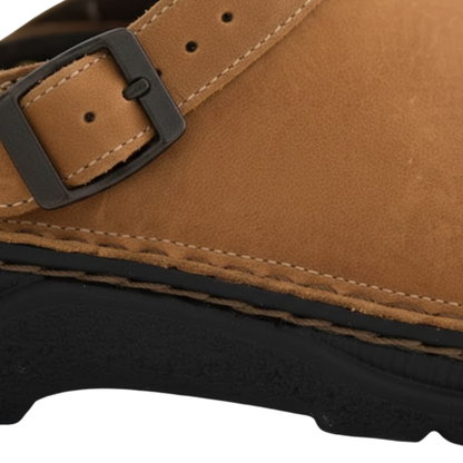 New Men's and Women's PU Leather Summer Slippers Vintage Soft Bottom Slip-on Beach Sandals