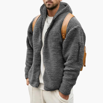 Men's Fleece Hooded Jacket Full Zipper