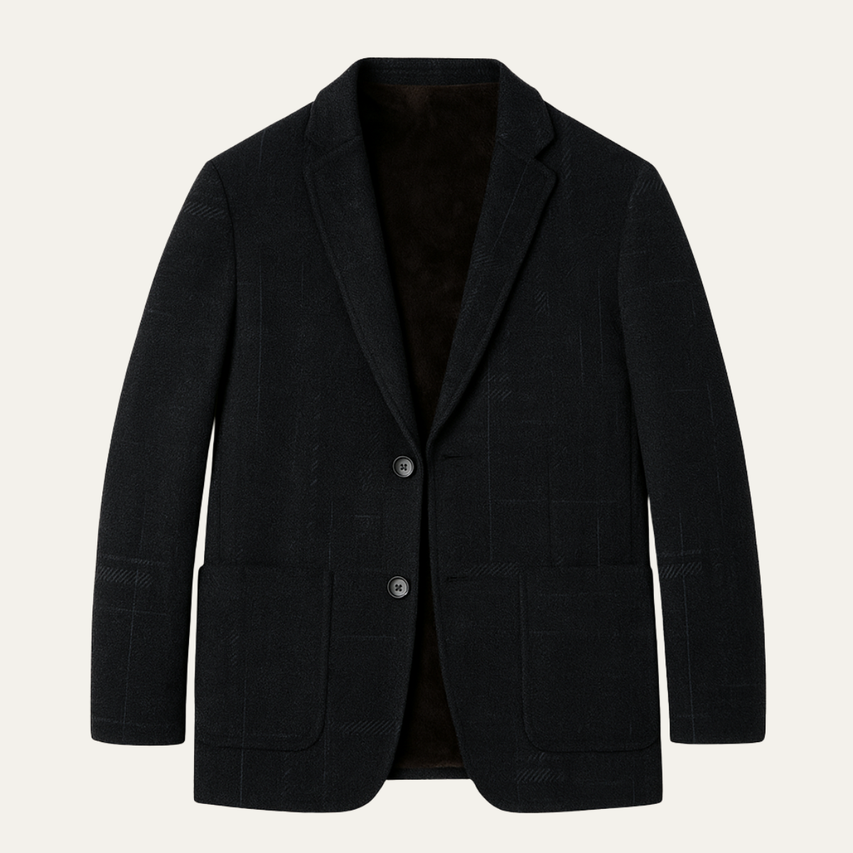 Men's Business Blazer Warm Fur Lining - Fashinoza