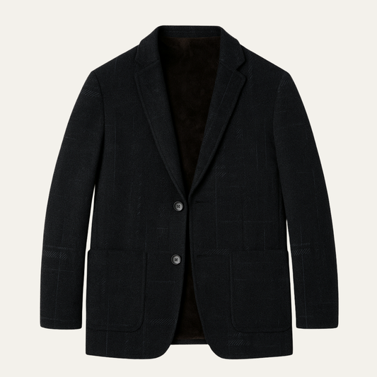 Men's Business Blazer Warm Fur Lining - Fashinoza