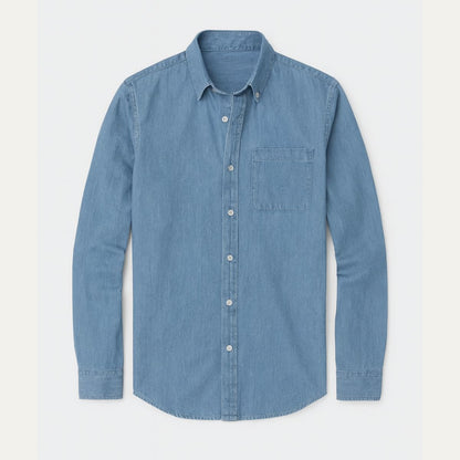 Men's Casual Denim Shirt Blue