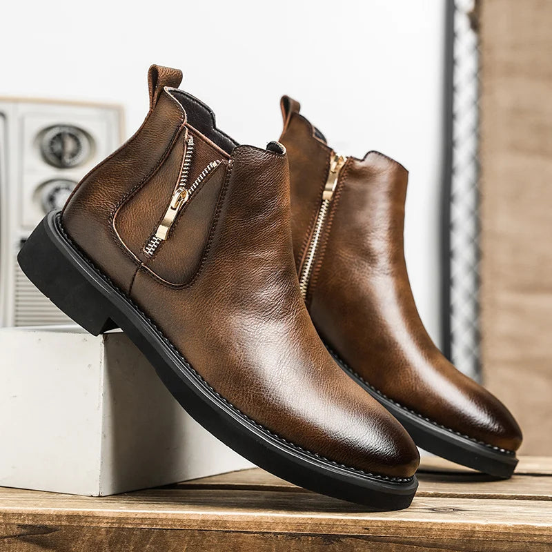 Men's Vintage Leather Chelsea Boots