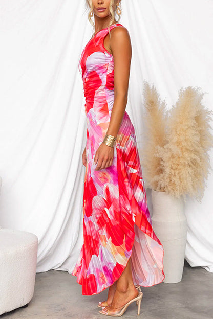 One-Shoulder Draped Maxi Dress