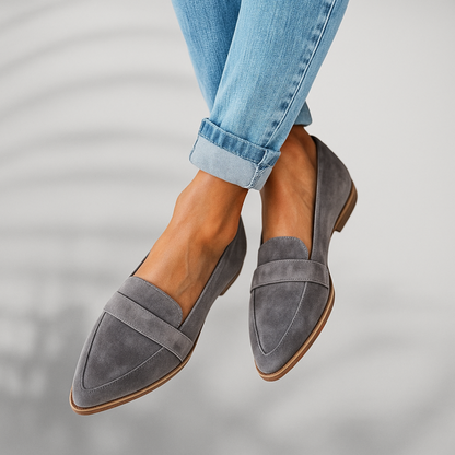 Women's Pointed Toe Loafers Strap Detail