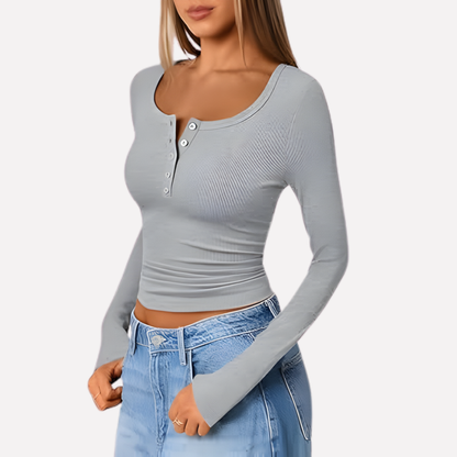 Women's Long Sleeve Henley Shirt