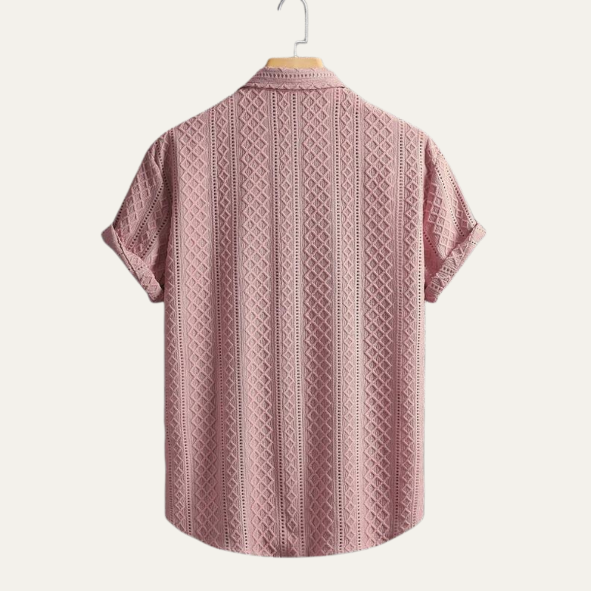 Men's Textured Button Up Shirt Casual Cotton