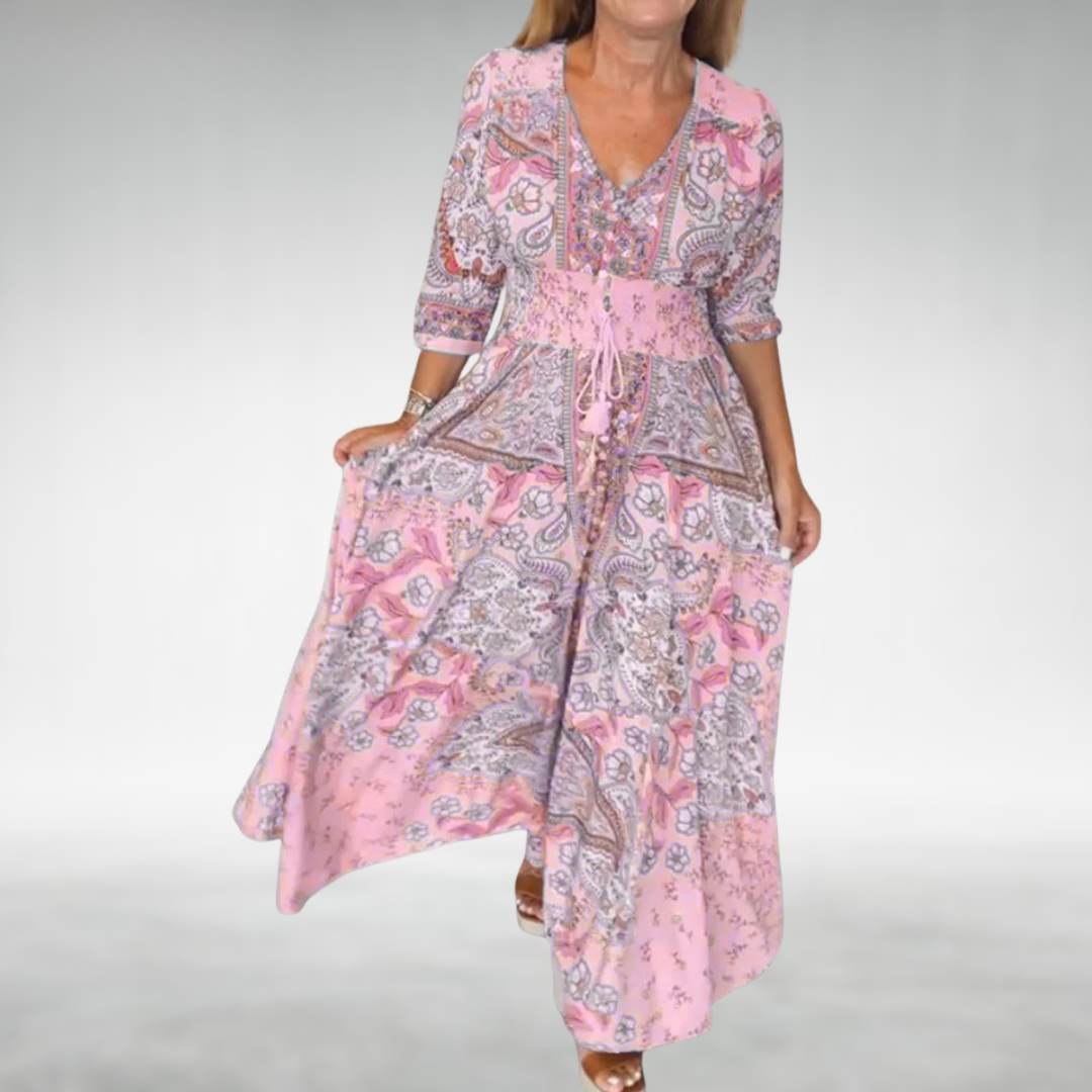 Women's Flowy Maxi Dress Draped Cocktail Black