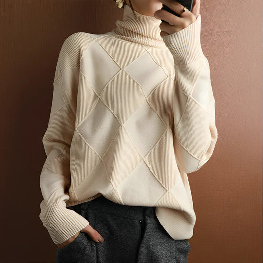 Women's Cashmere Round Neck Jersey - 
Fashinoza