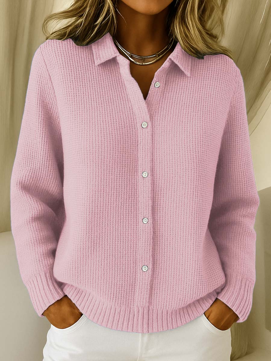 Women's Collared Sweater Button Front Closure