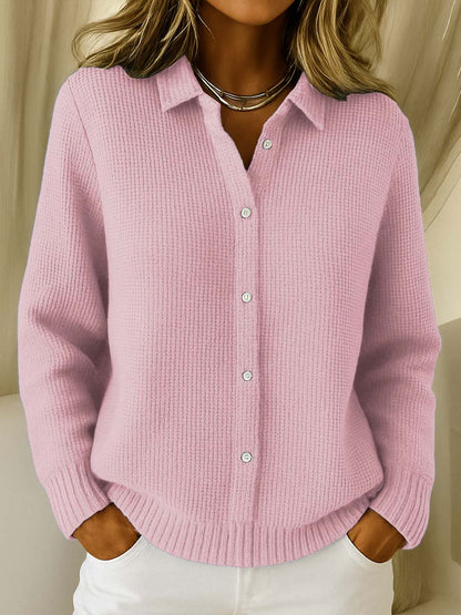 Women's Collared Sweater Button Front Closure