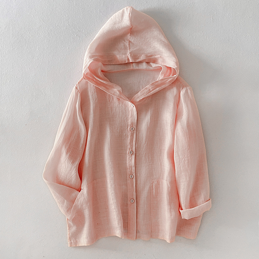 Women's Linen Hoodie - 
Fashinoza