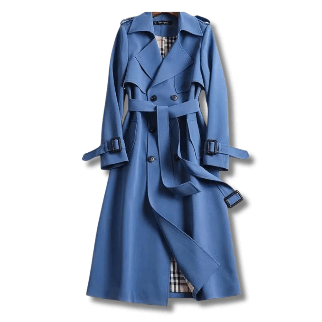 Women's Double-Breasted Trench Coat Classic Waterproof