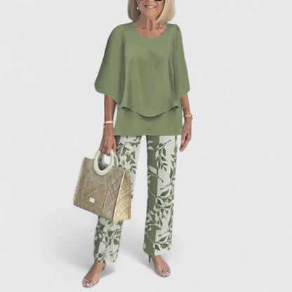 Women's Floral Print And Pants Set