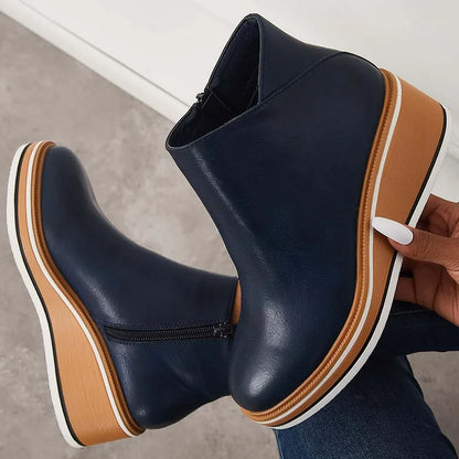 Women's Side Zip Wedge Boots