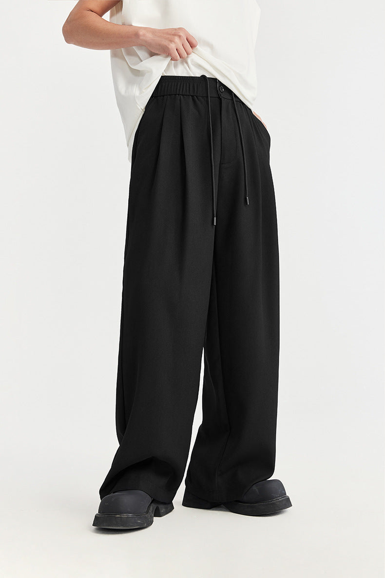 Men's Wide Leg Drawstring Pants Cotton