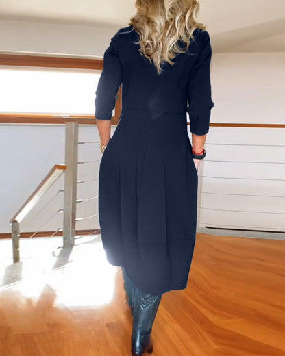 Women's Midi Dress Round Neck