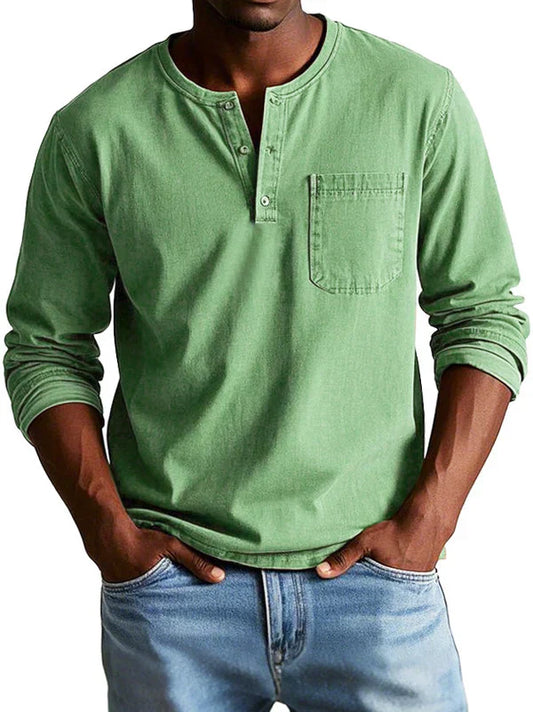 Leon | Men Spring Long Sleeve Henley Top