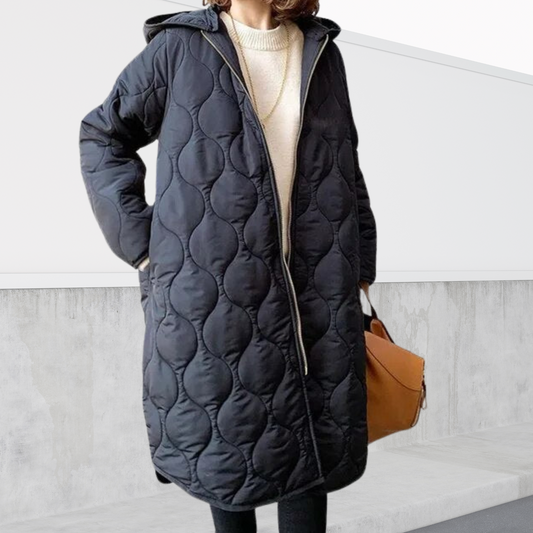 Women's Longline Zip Coat - Fashinoza