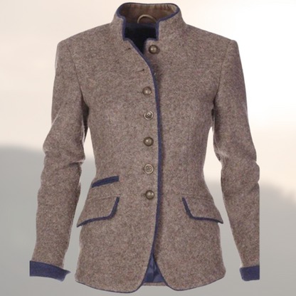 Women's Stand Collar Button Front Jacket