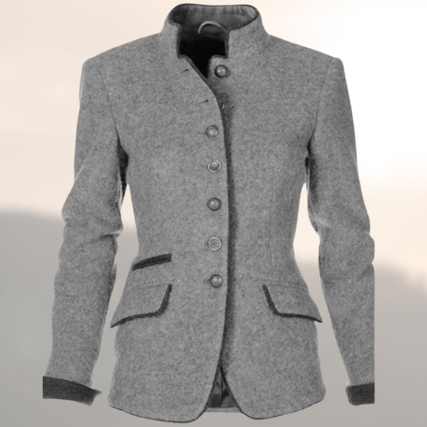 Women's Stand Collar Button Front Jacket