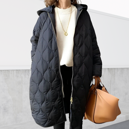 Women's Long Puffer Coat Zip Up