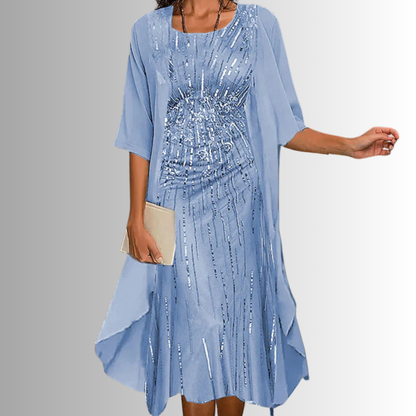 Women's Midi Dress Printed Square Neck Half Sleeve