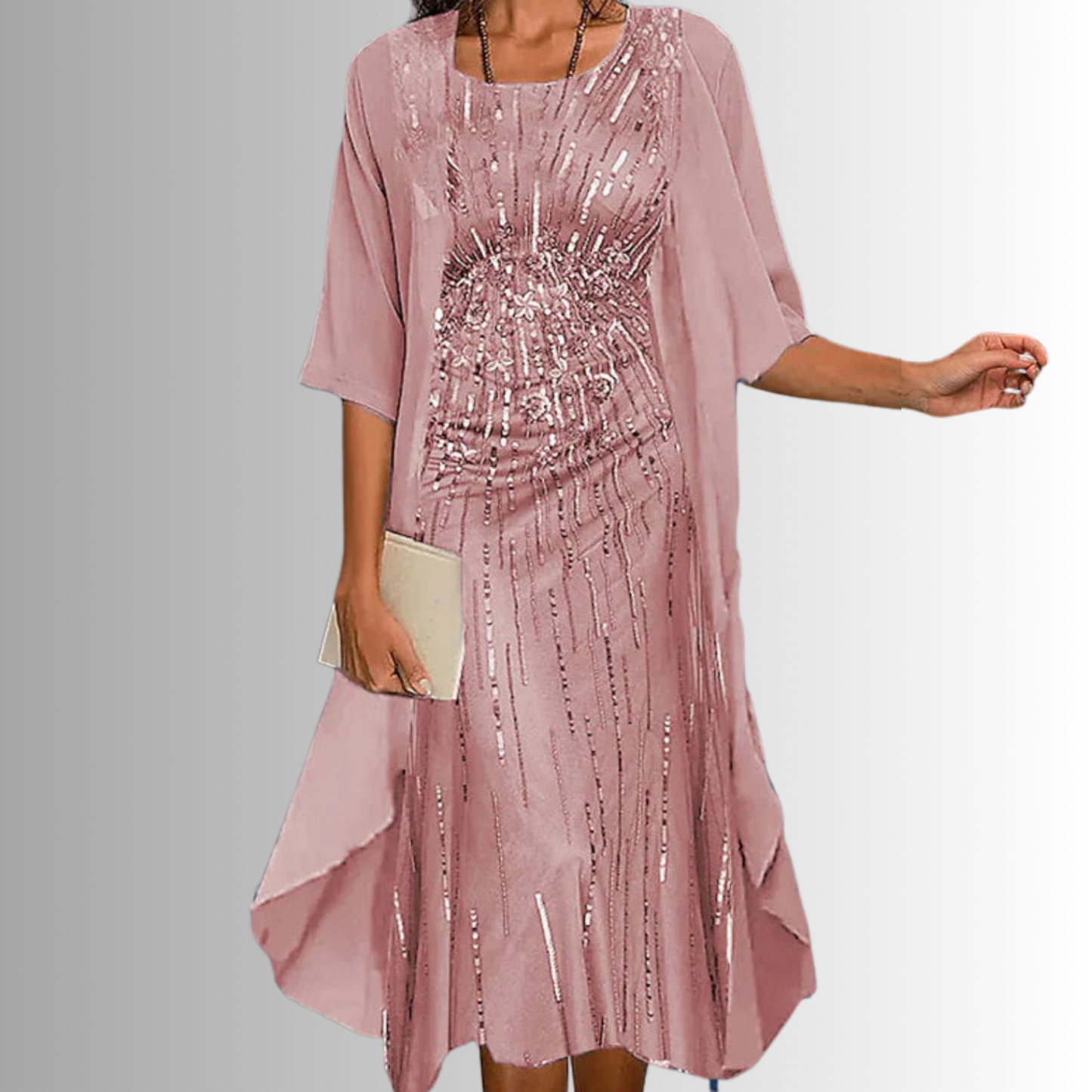 Women's Midi Dress Printed Square Neck Half Sleeve