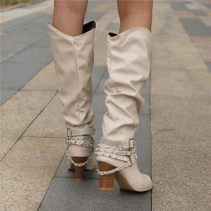 Women's Mid Calf Boots Buckle Closure