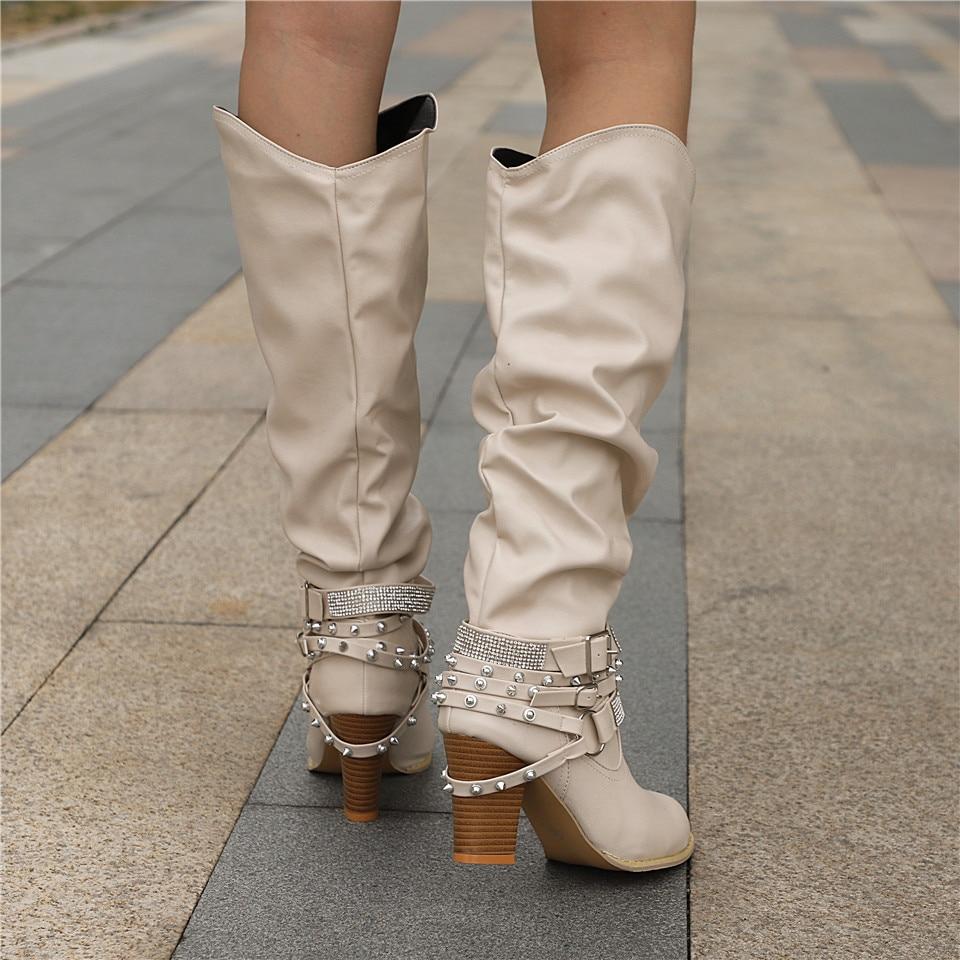 Women's Knee-High Slouchy Block Boots