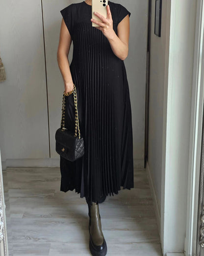 Women's Pleated Maxi Dress Flowy Cocktail