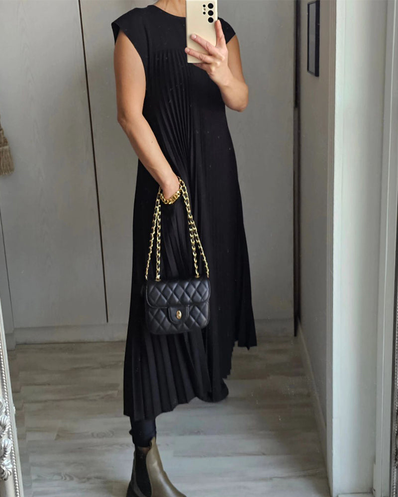 Women's Pleated Maxi Dress Flowy Cocktail