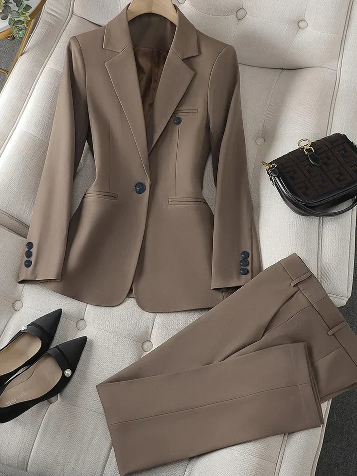 Women's Classic Blazer Suit Notched Lapel - Fashinoza
