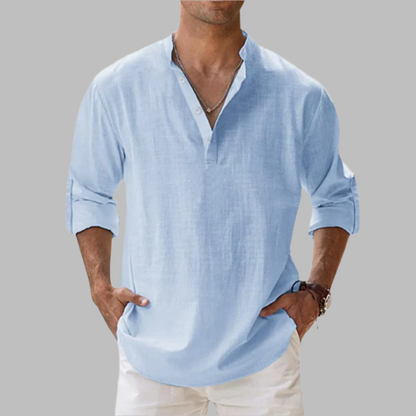 Men's Linen Relaxed Fit Summer Shirt - Fashinoza