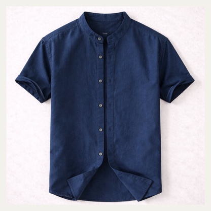 Mens Cotton Linen Button Down Shirt - Fashinoza