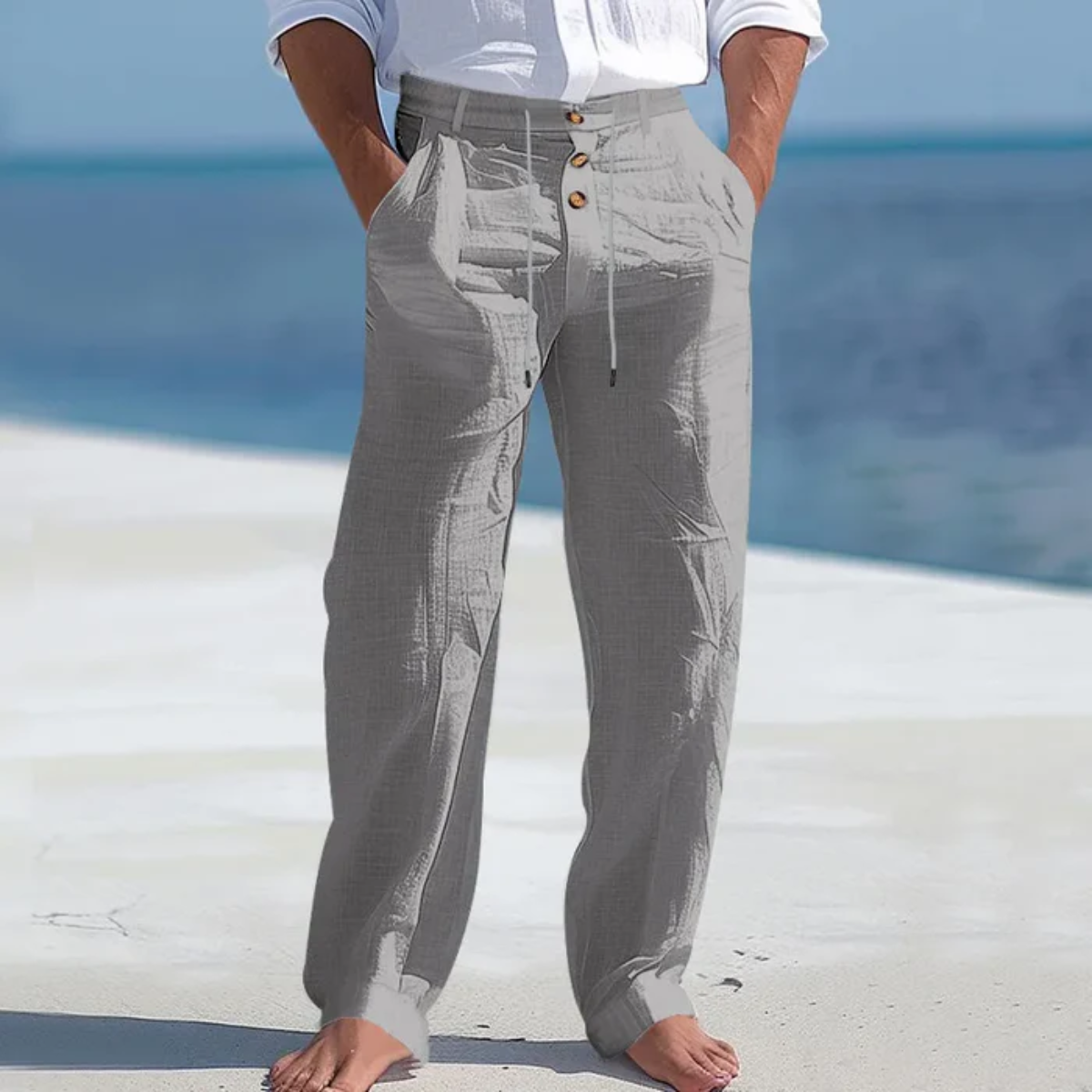 Men's Lightweight Linen Summer Pants Green