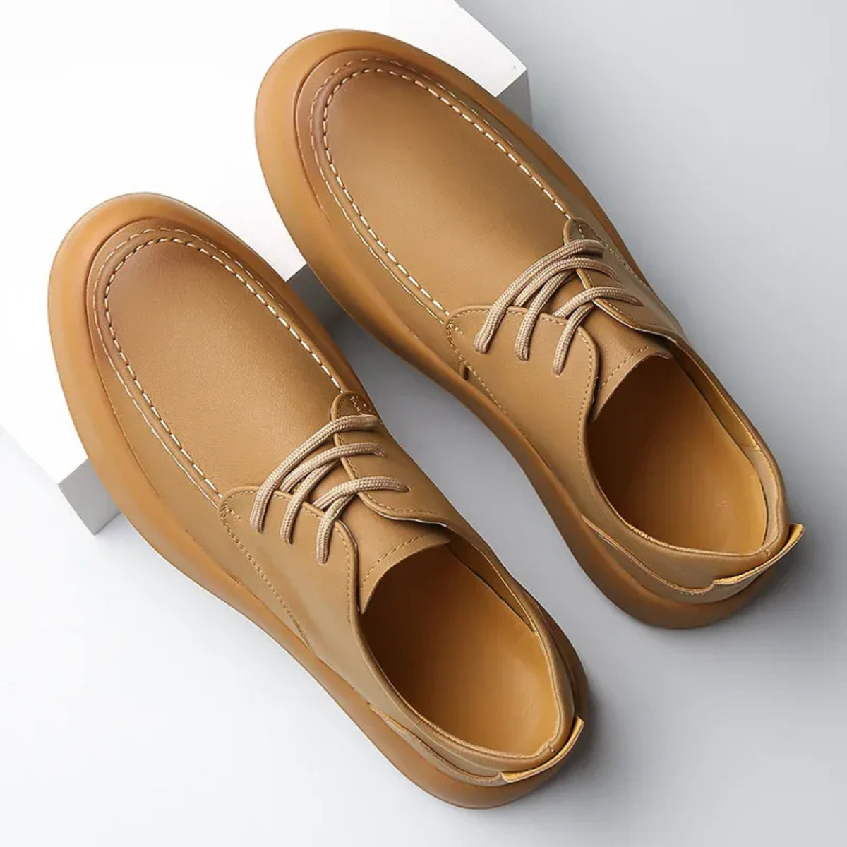 Men's Leather Smart Casual Sneakers - Fashinoza