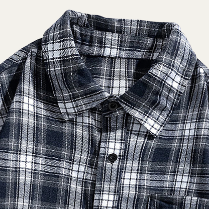 Men's Plaid Casual Shirt Loose Fit Retro